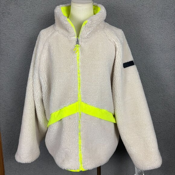 Calvin Klein Women's Reversible Sherpa Neon Yellow Jacket Size XL NWOT's. - Picture 2 of 12